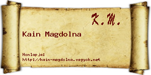 Kain Magdolna névjegykártya